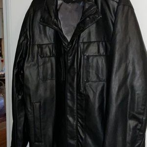 Michael Kors Mens Faux Leather Jacket NEW